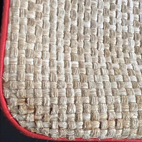 Coach Red and Tan Woven Tote Bag - Picture 14 of 16